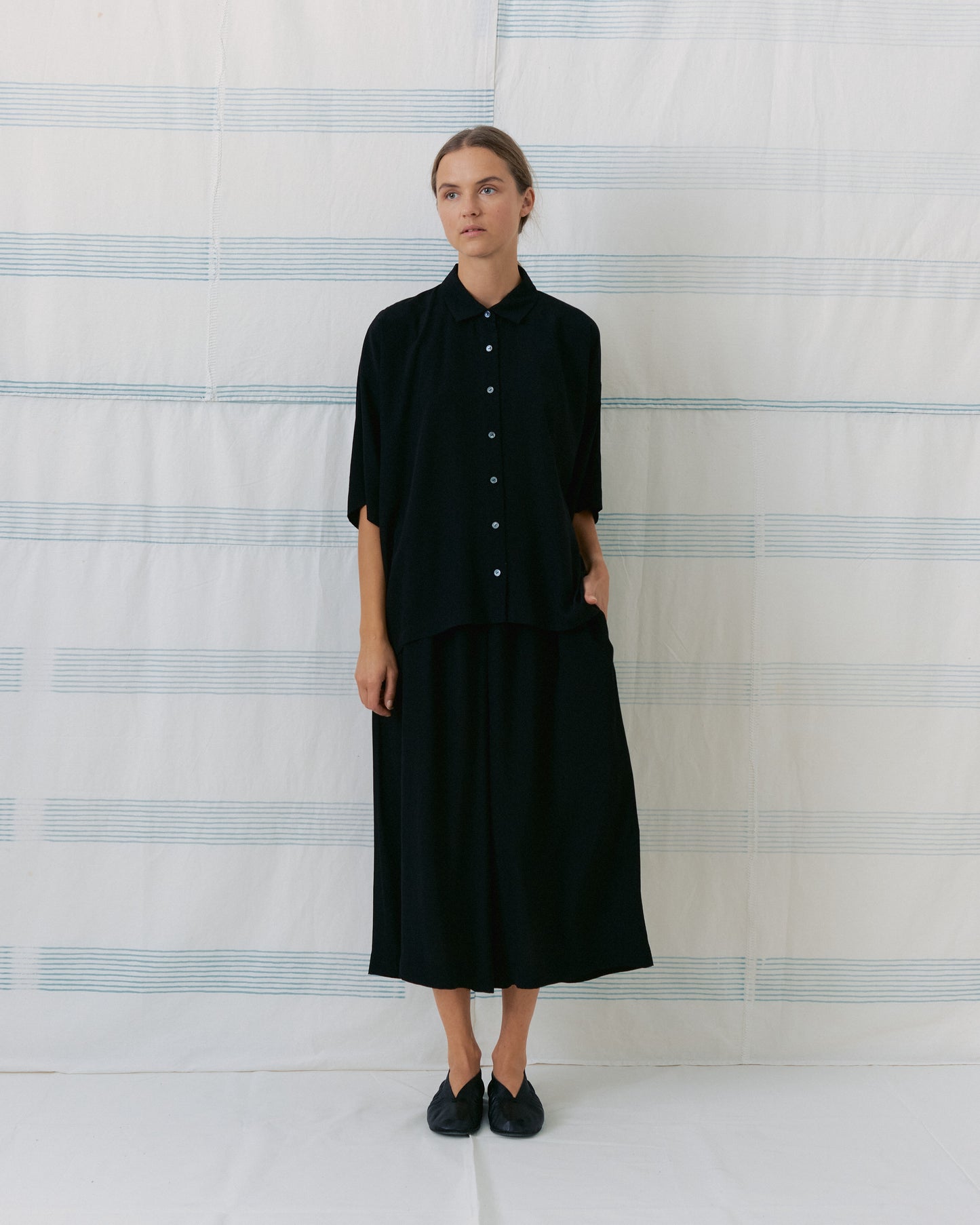 Black Silk Culottes