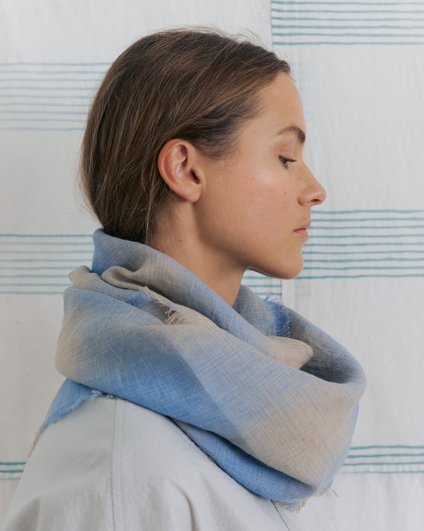 Light Blue Mixed Color Scarf