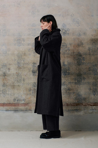 Dark Grey Wool Long Pants