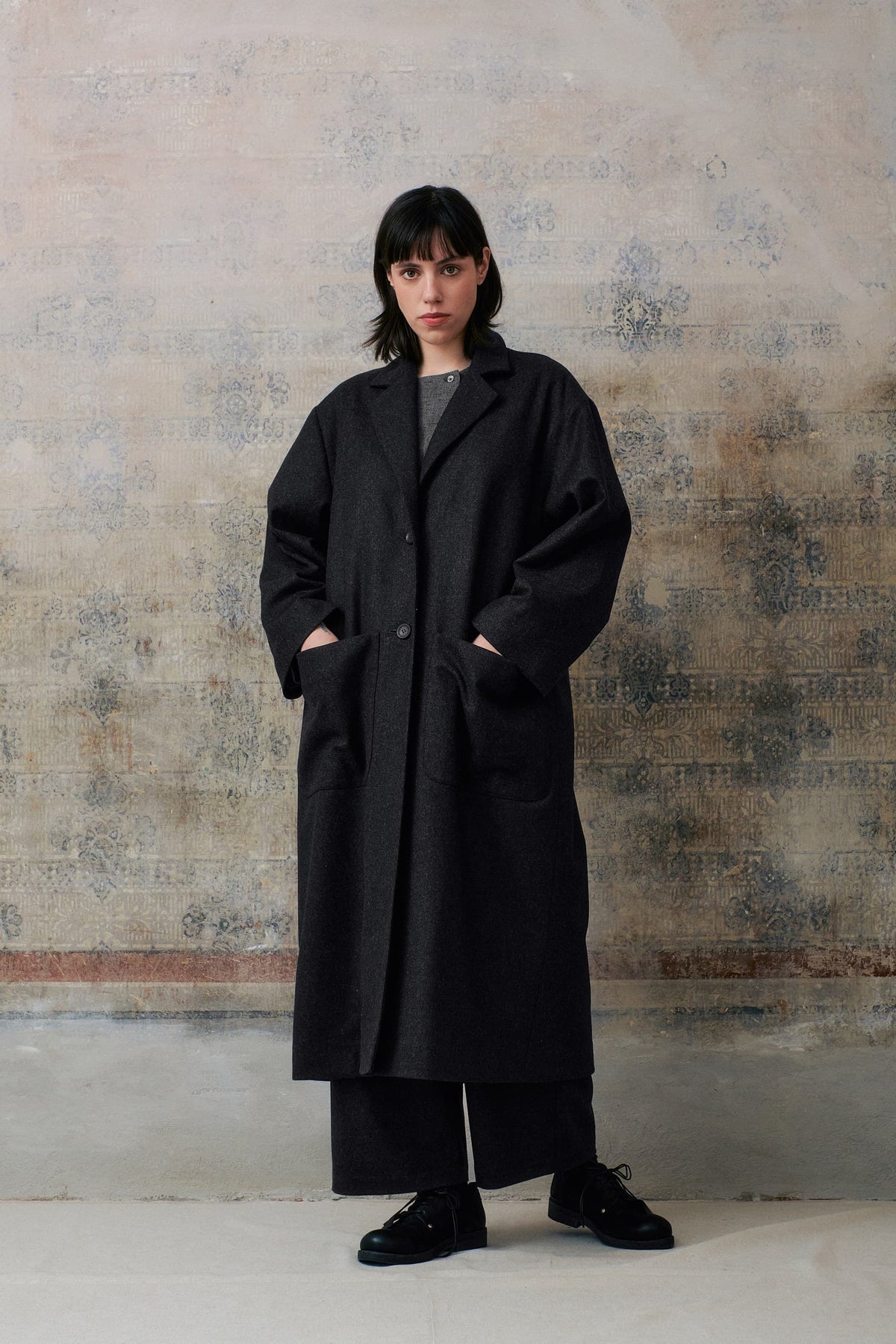 Dark Grey Wool Long Pants