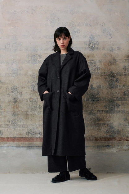 Dark Grey Wool Long Pants