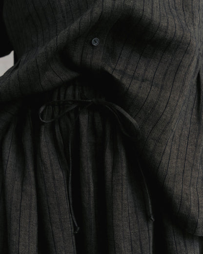 Brown Striped Drawstring Skirt
