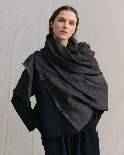 Brown Striped Scarf