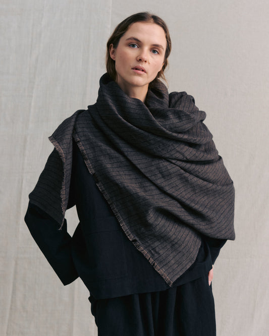 Brown Striped Scarf