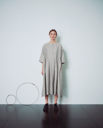 Light Grey Hidden Buttons Dress
