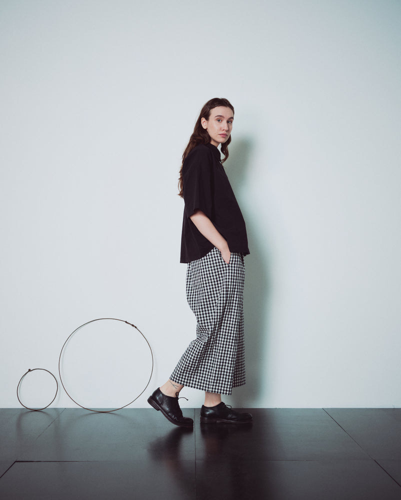 Checked Wide Leg Pants