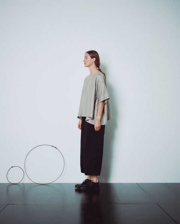 Light Grey Side Gathers Top