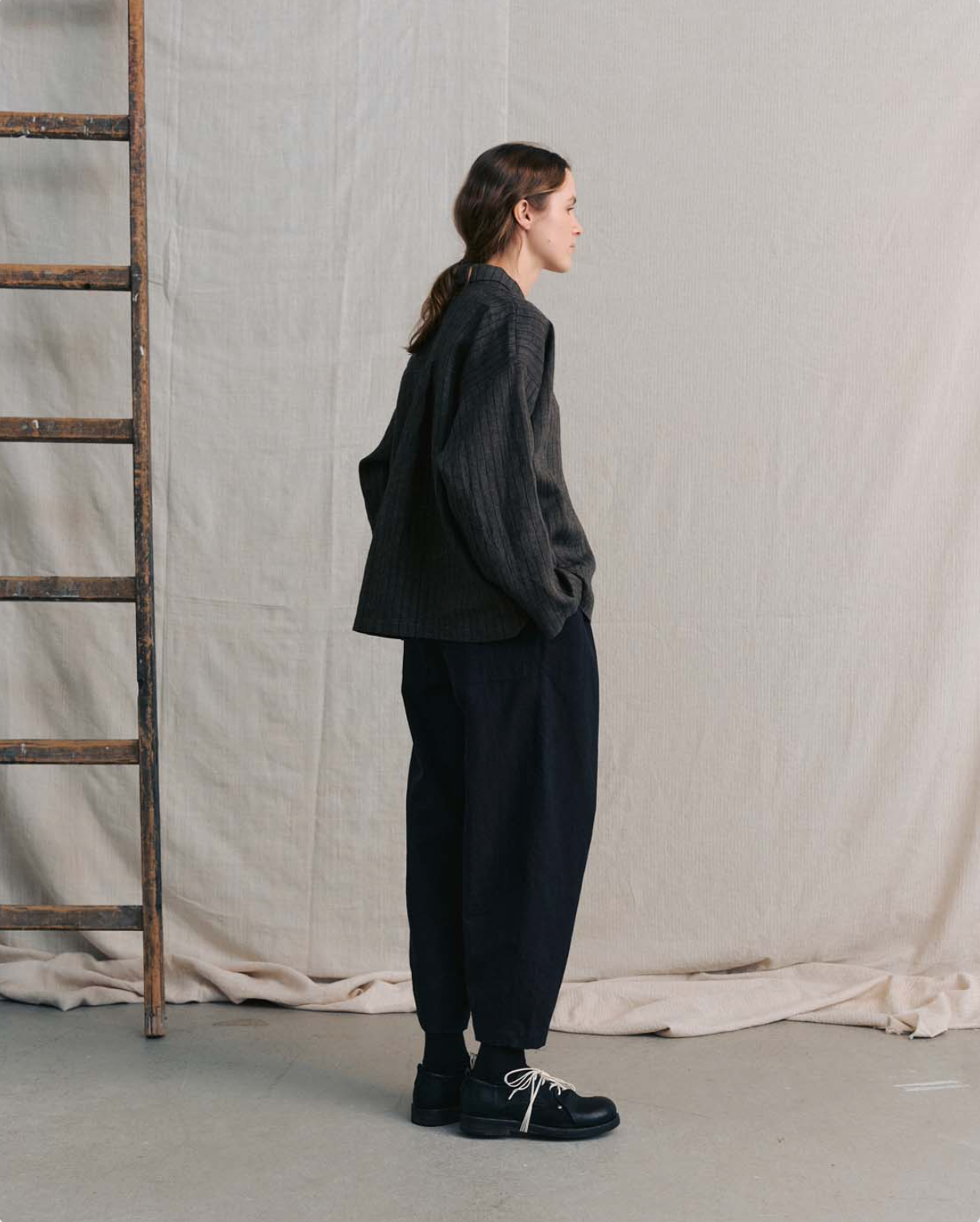 Brown Striped Collar Shirts