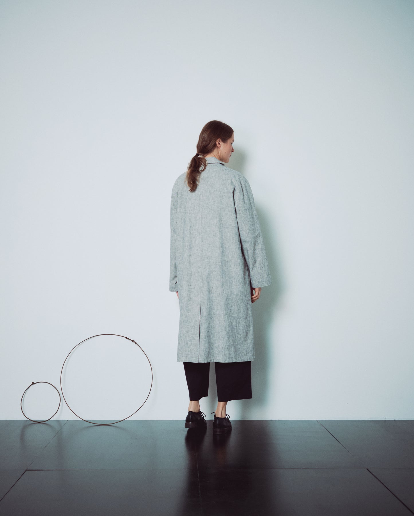 Light Grey Patterned Long Jacket