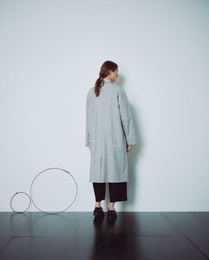 Light Grey Patterned Long Jacket
