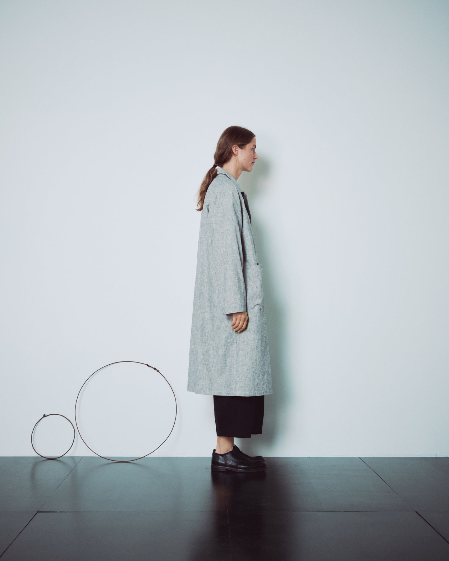 Light Grey Patterned Long Jacket