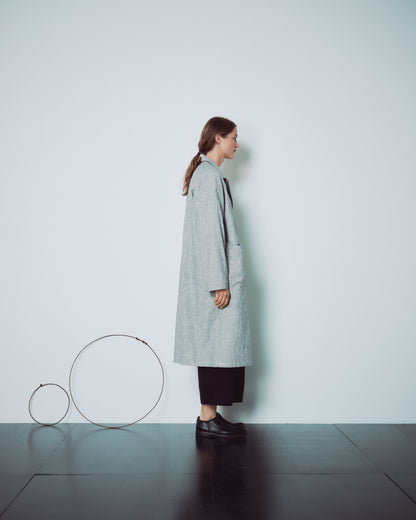 Light Grey Patterned Long Jacket