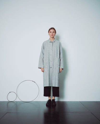 Light Grey Patterned Long Jacket