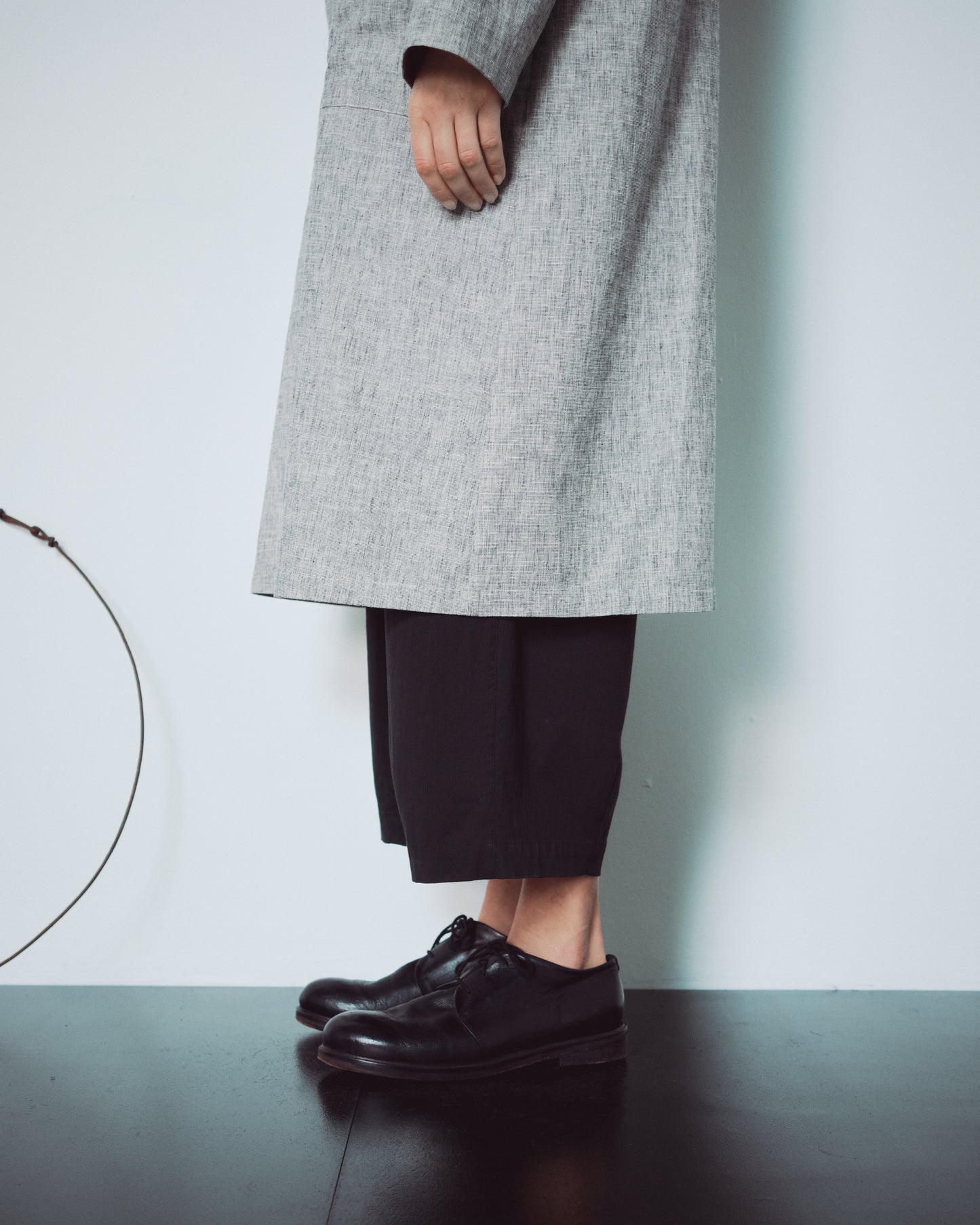 Light Grey Patterned Long Jacket