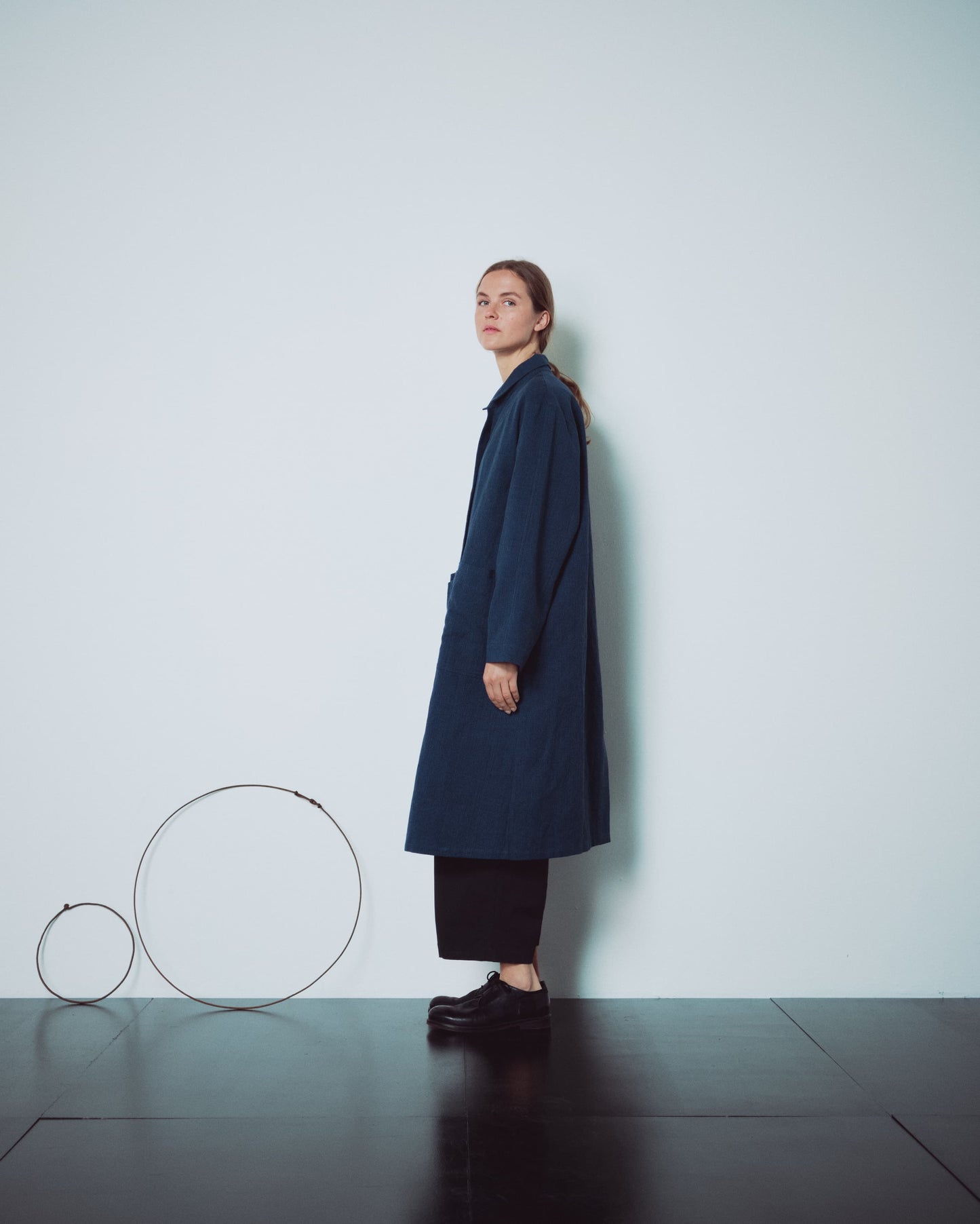 Indigo Gingham Long Jacket