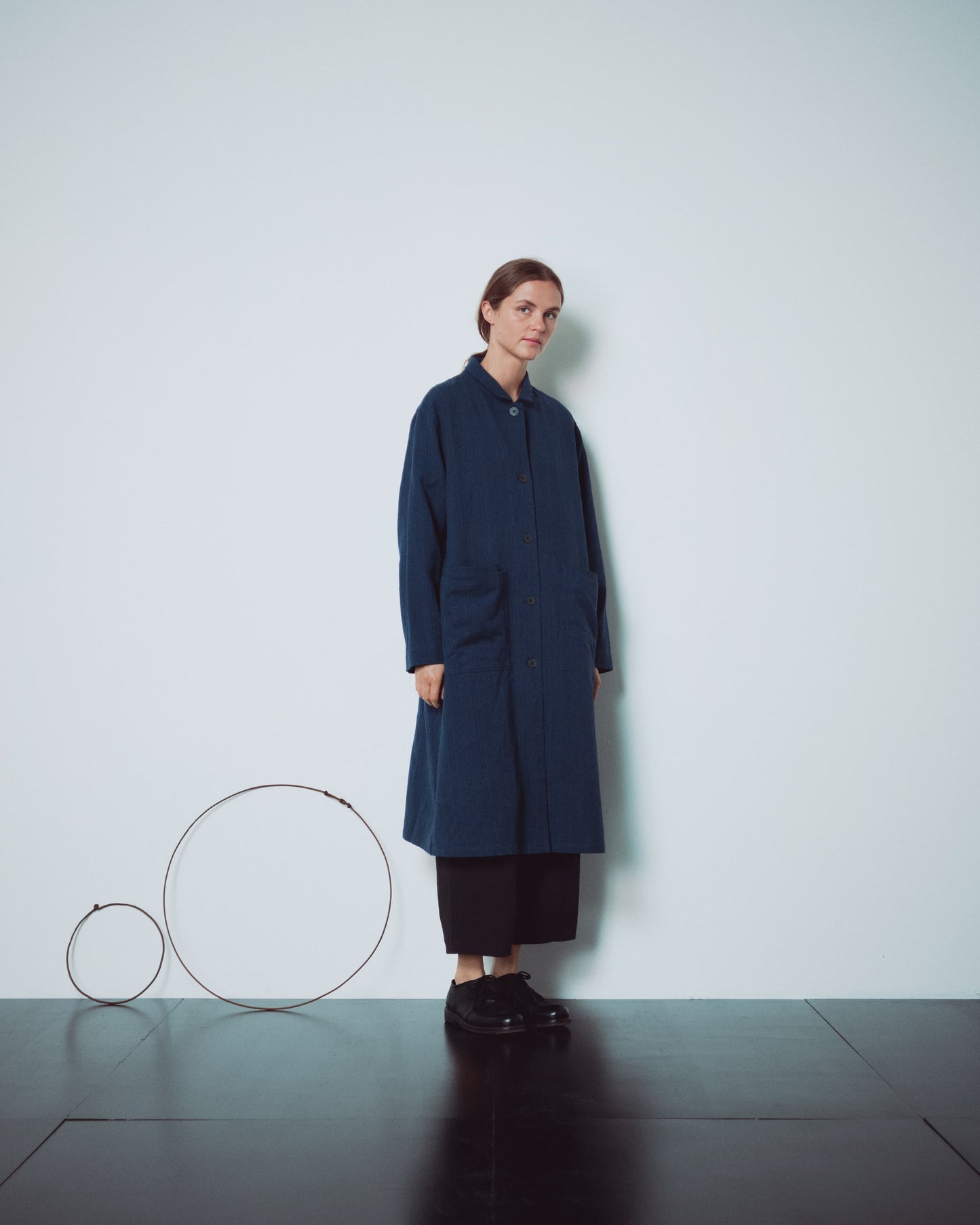 Indigo Gingham Long Jacket
