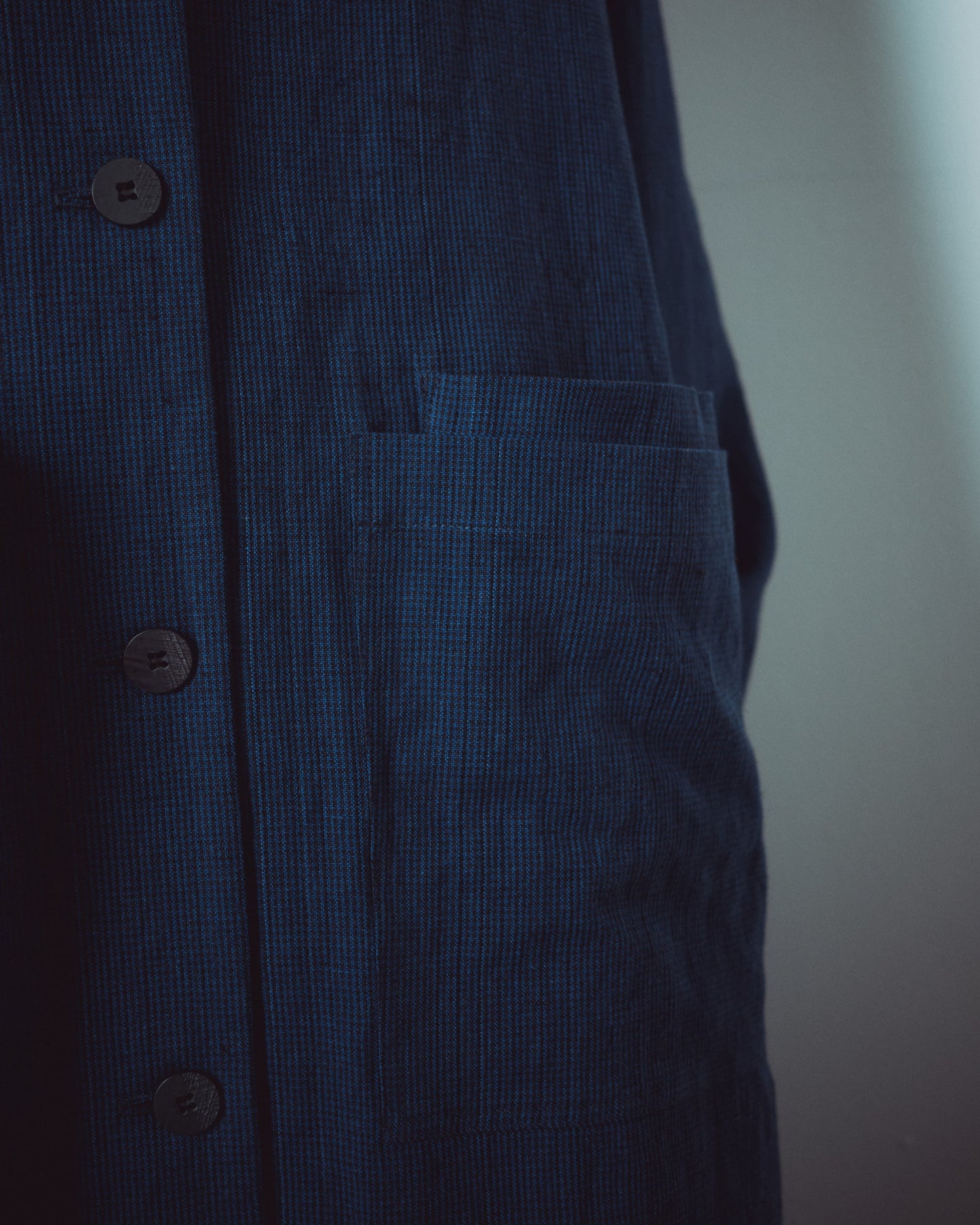 Indigo Gingham Long Jacket