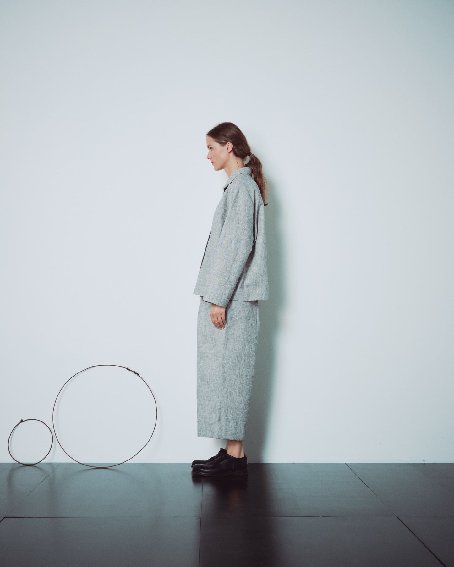 Light Grey Patterend Jacket With Pockets