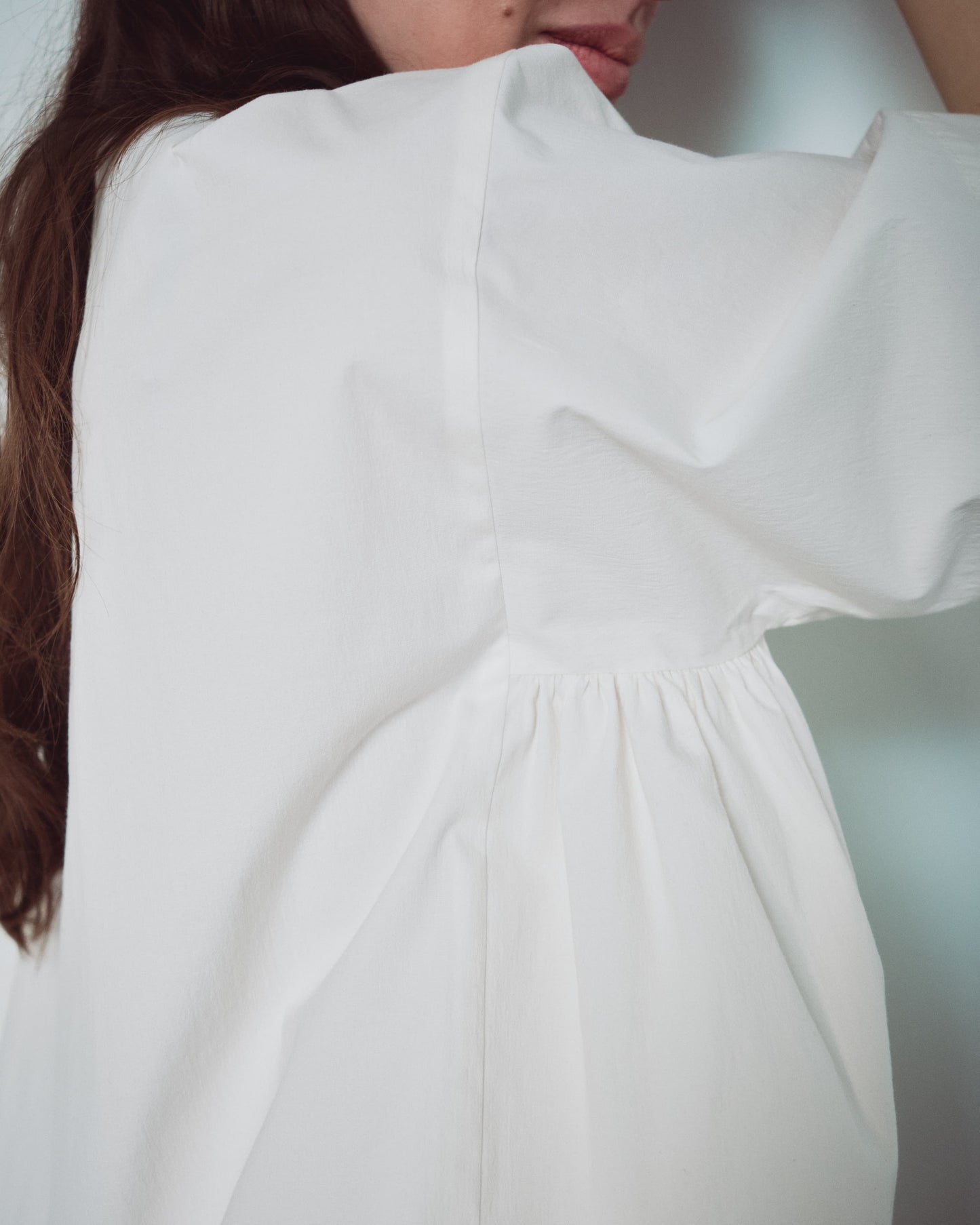 Cream White Side Gathers Top
