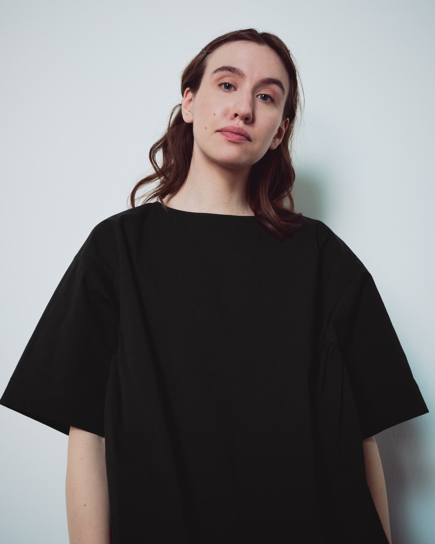 Black Side Gathers Top