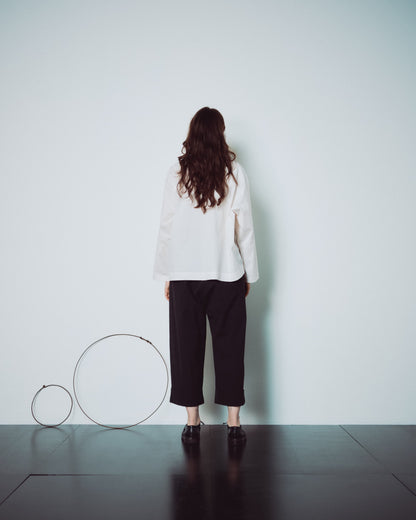 Cream White Collarless Shirts