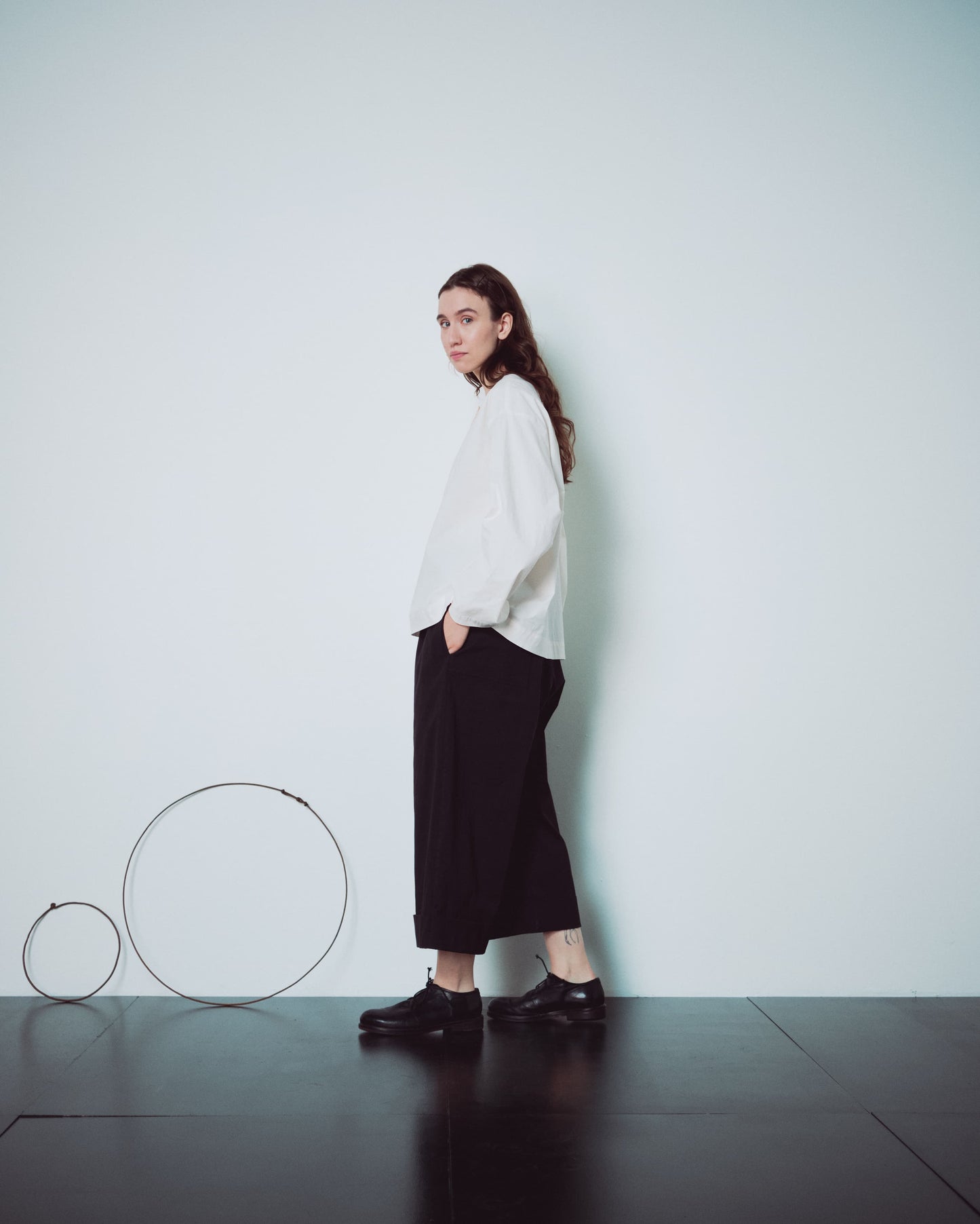 Cream White Collarless Shirts