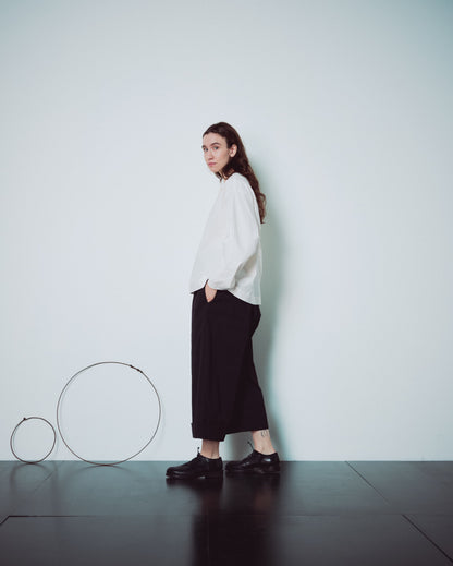 Cream White Collarless Shirts