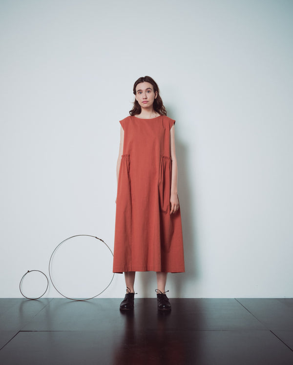 Coral Side Gathers Dress