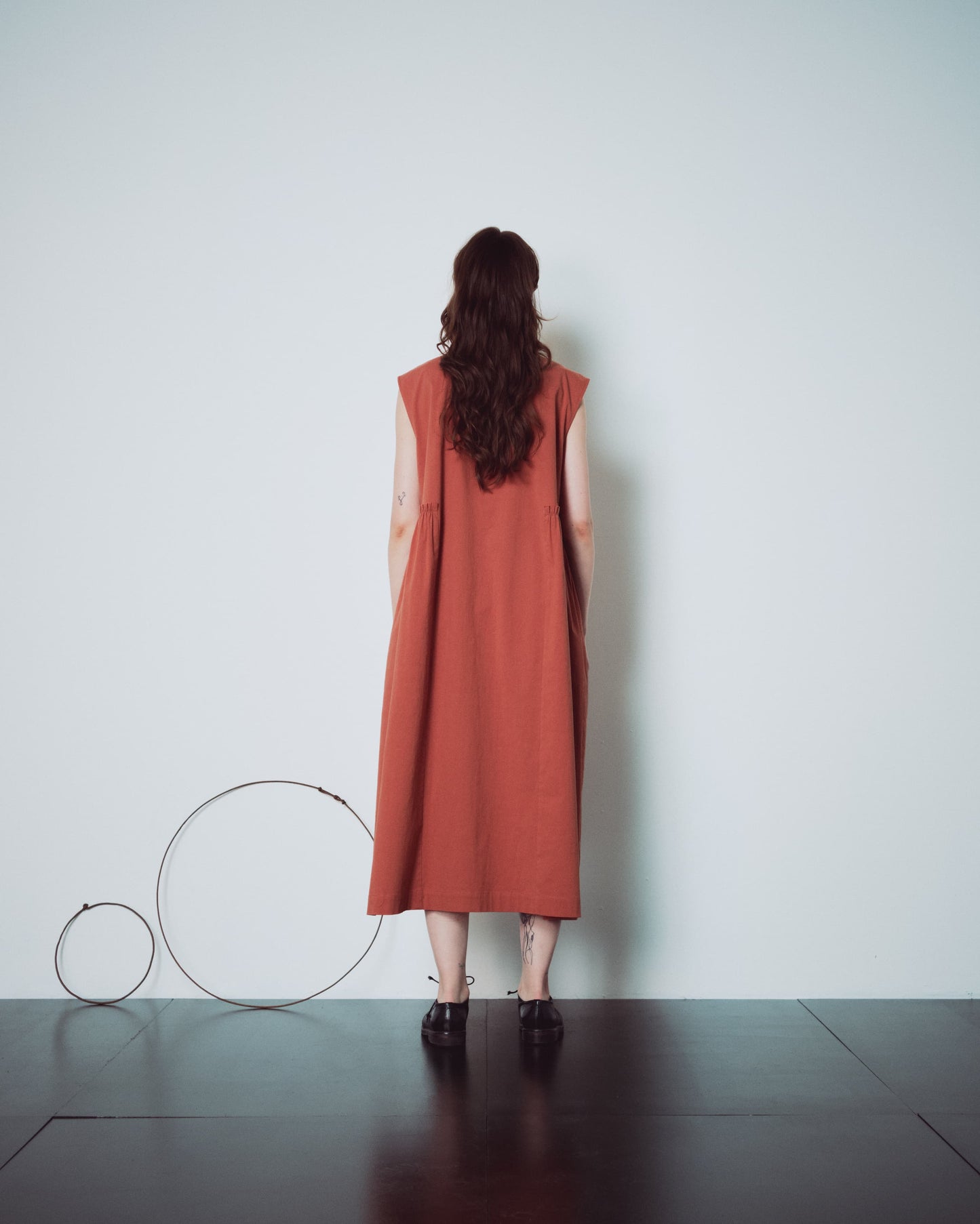 Coral Side Gathers Dress