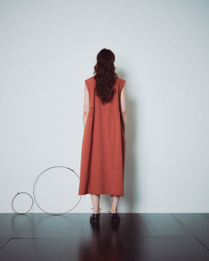 Coral Side Gathers Dress