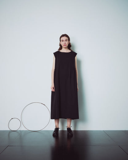 Black Side Gathers Dress
