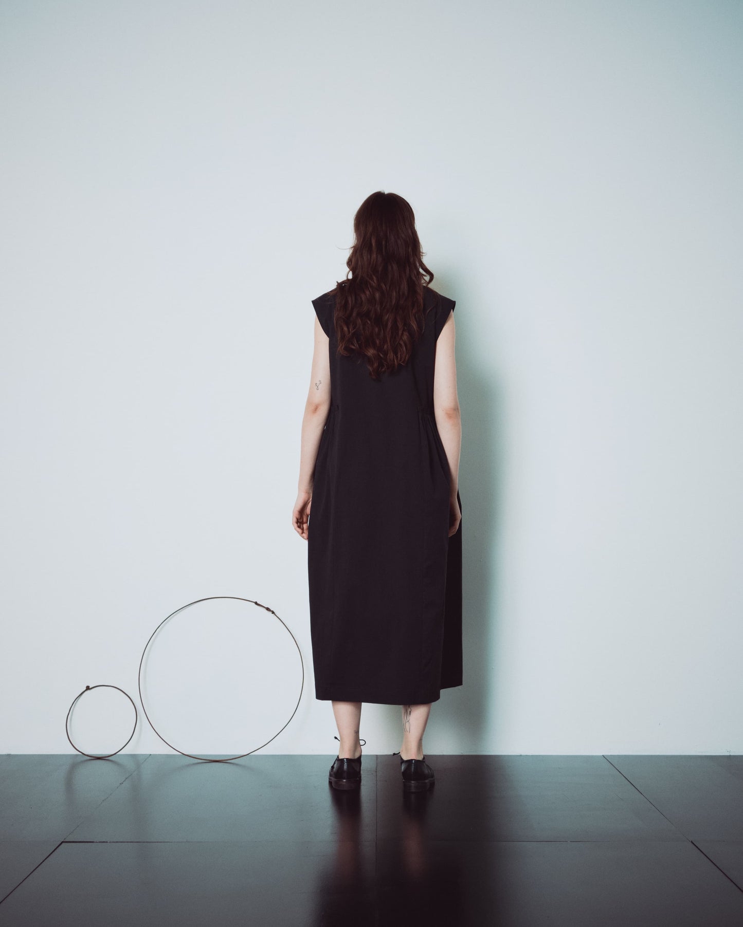 Black Side Gathers Dress