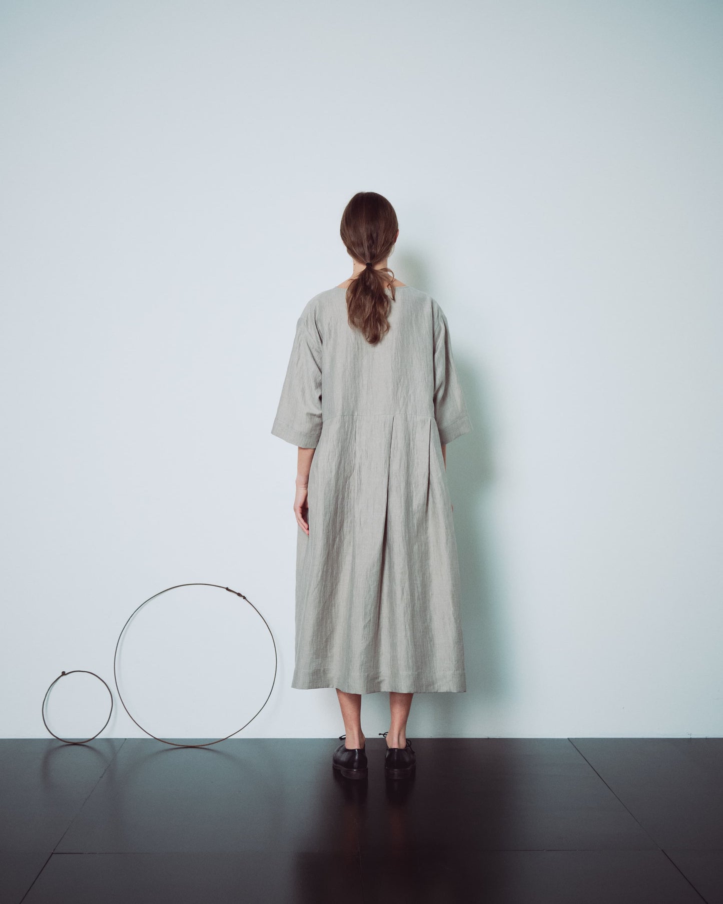 Light Grey Hidden Buttons Dress