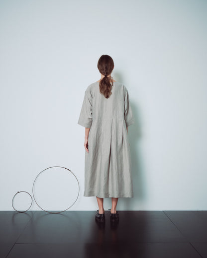 Light Grey Hidden Buttons Dress