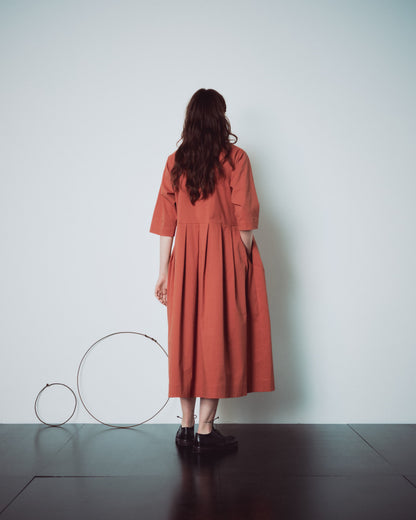 Coral V Neckline Dress