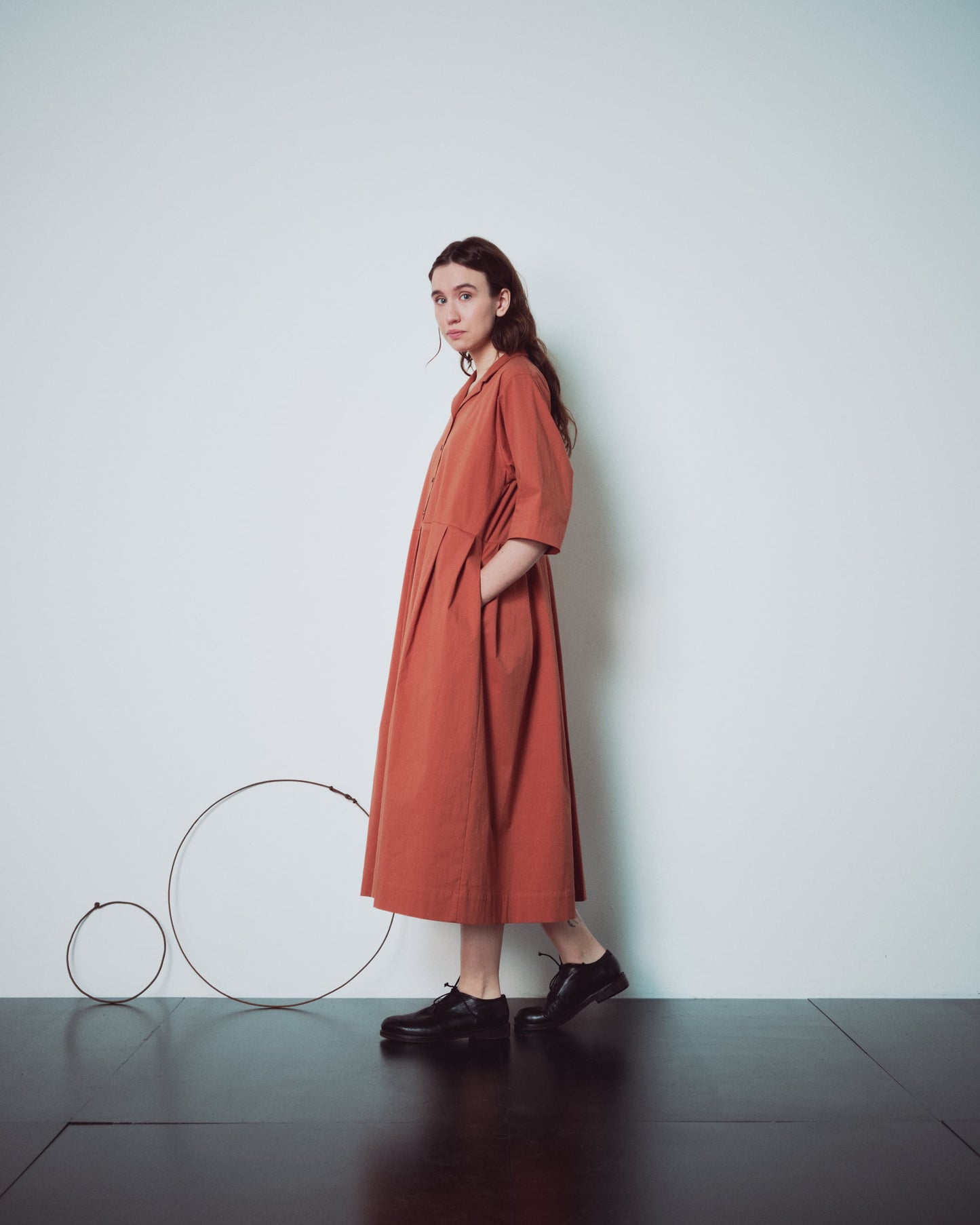 Coral V Neckline Dress