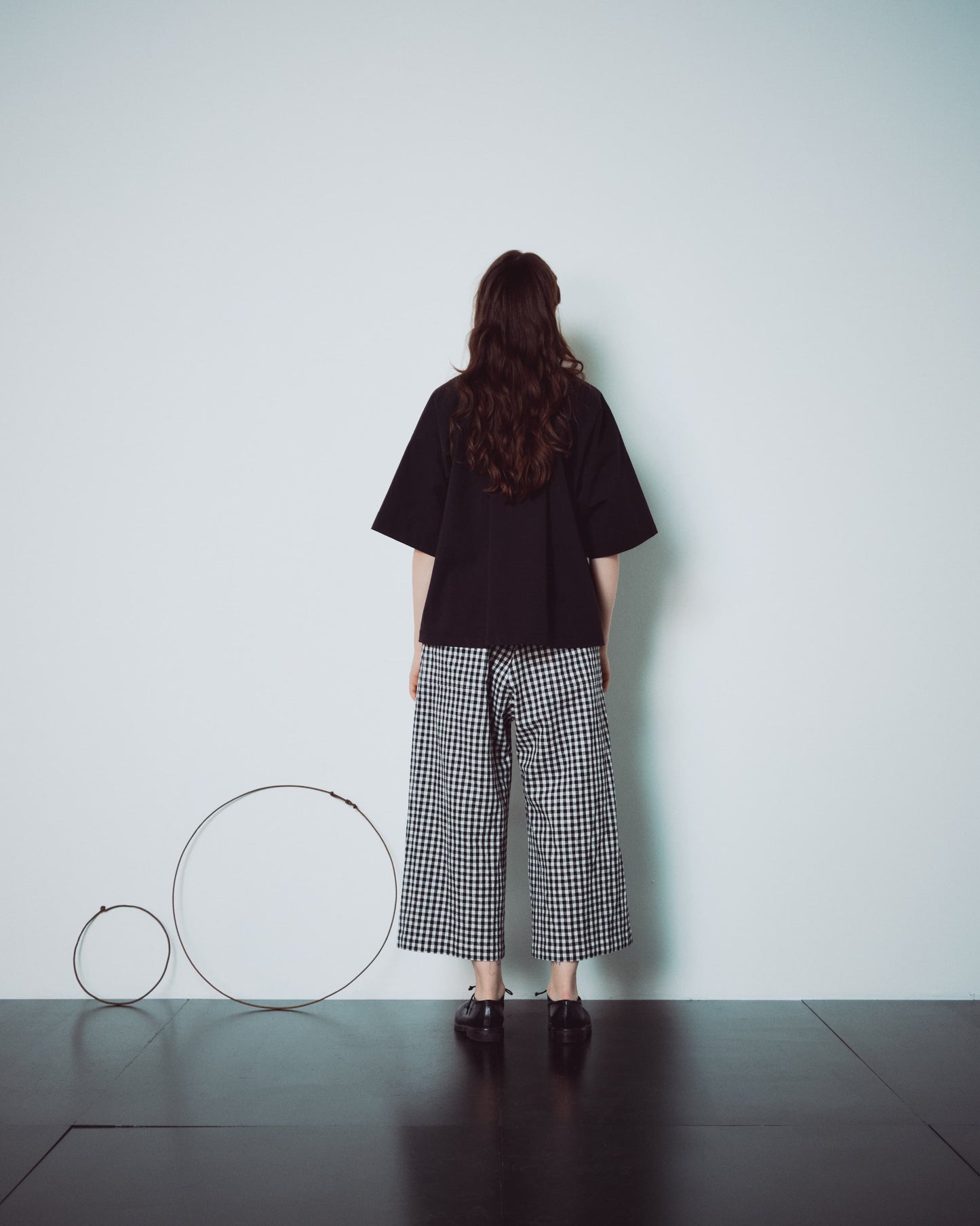 Checked Wide Leg Pants