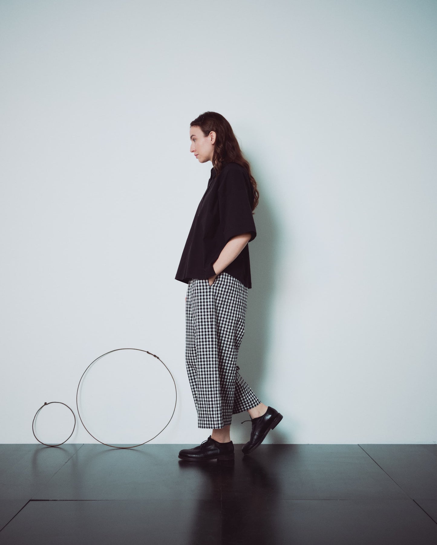 Checked Wide Leg Pants