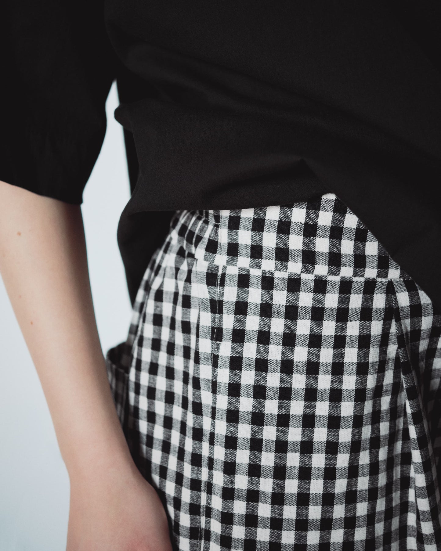 Checked Wide Leg Pants
