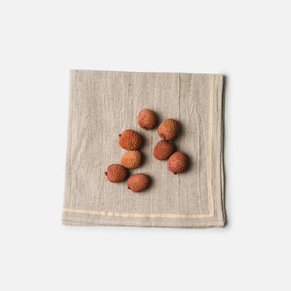 Ribbon-frame handkerchief | Beige