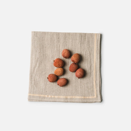 Ribbon-frame handkerchief | Beige