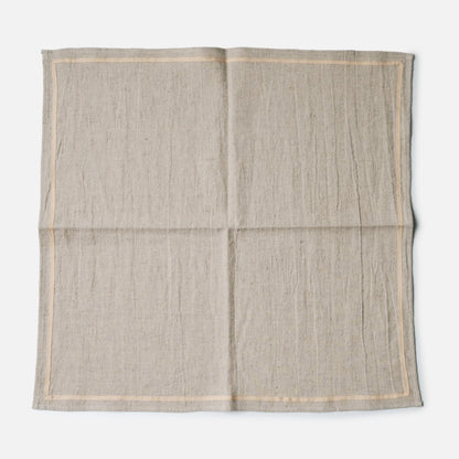 Ribbon-frame handkerchief | Beige