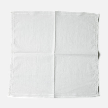 Ribbon-frame handkerchief | White