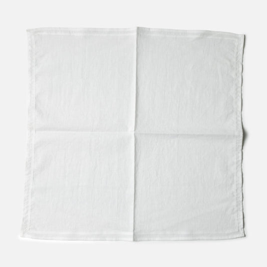 Ribbon-frame handkerchief | White
