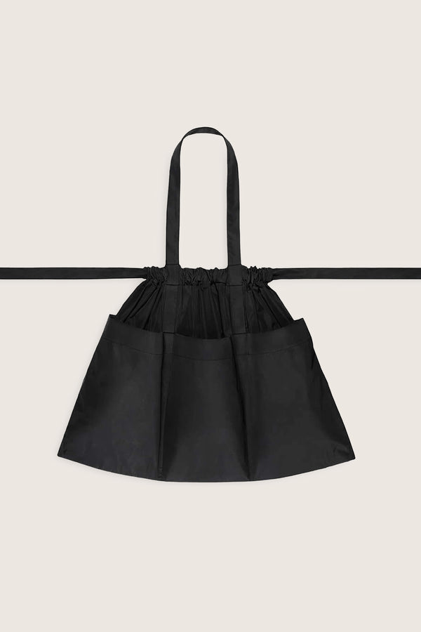 Drawstring Tote Back L Black