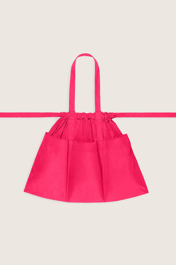 Drawstring Tote Back L Neon Pink