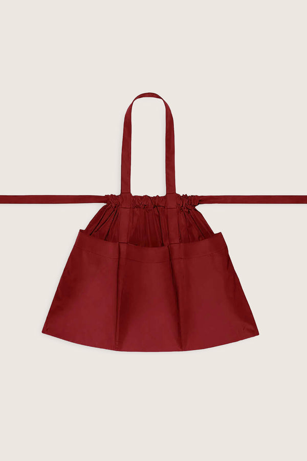 Drawstring Tote Back L Red