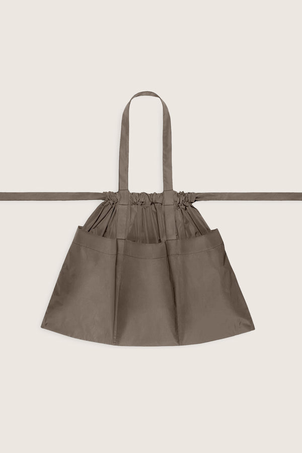 Drawstring Tote Back L Taupe
