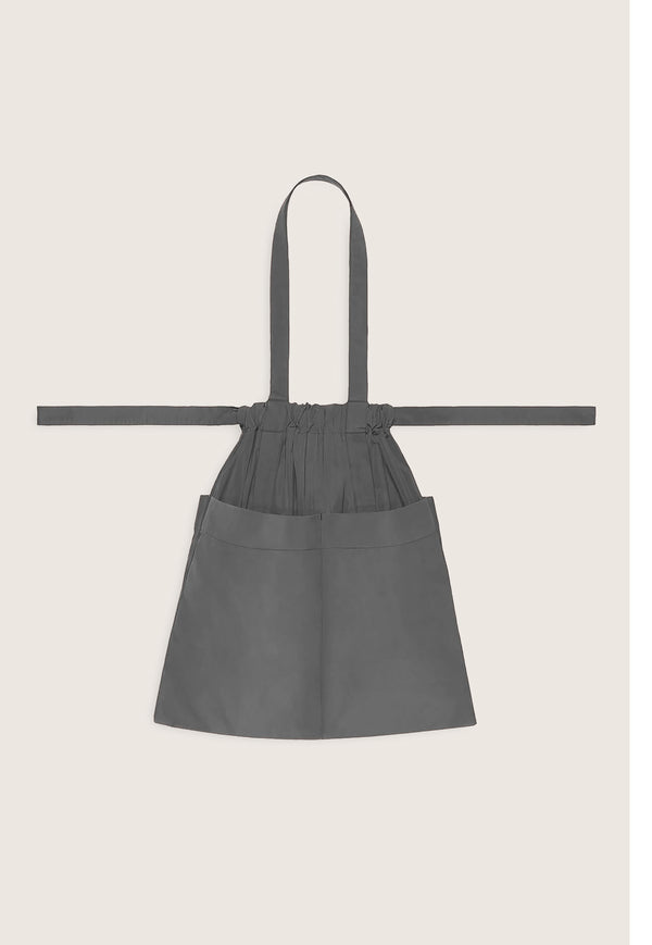 Drawstring Tote Back M Grey
