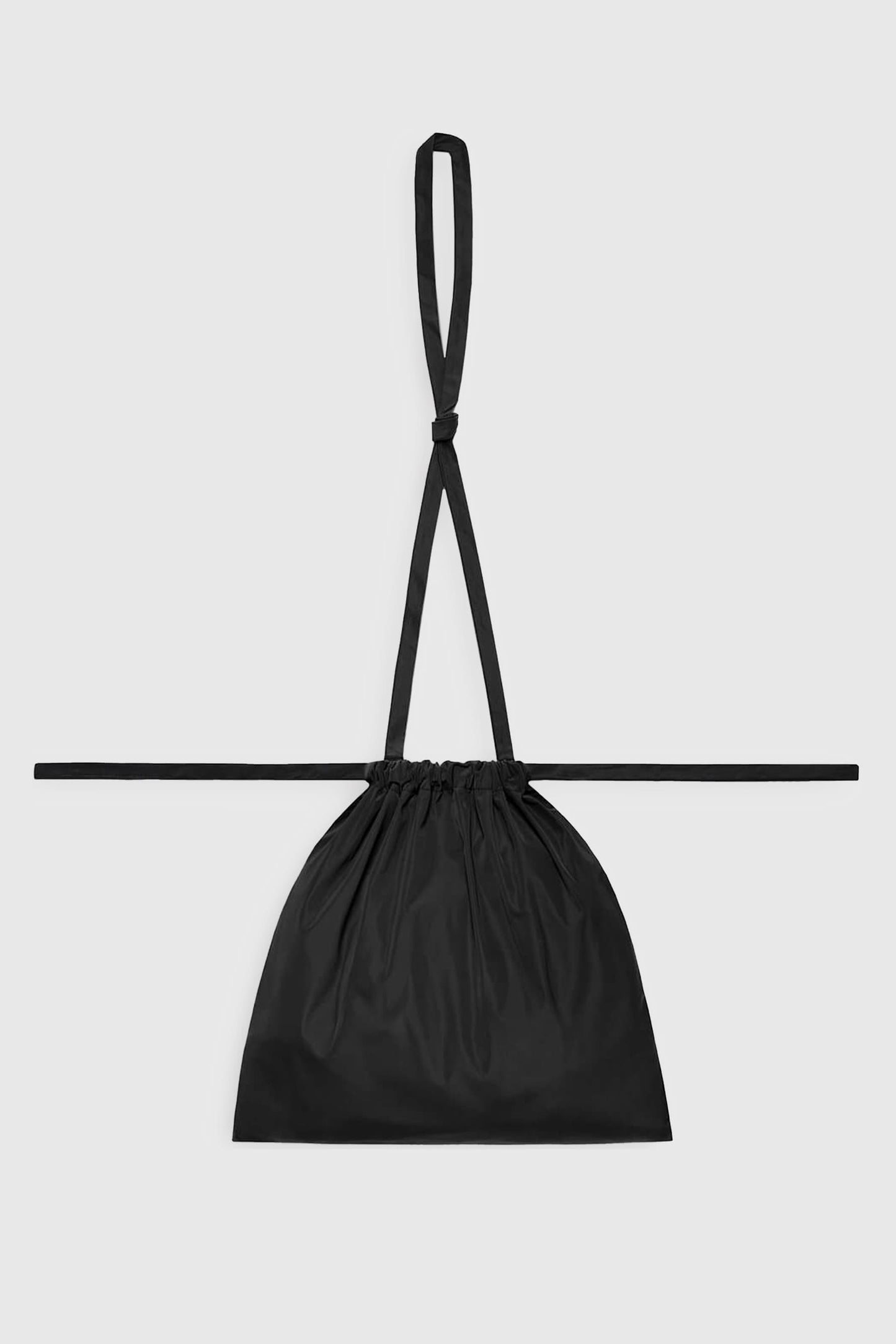 Drawstring Bag with Strap S 35 Black